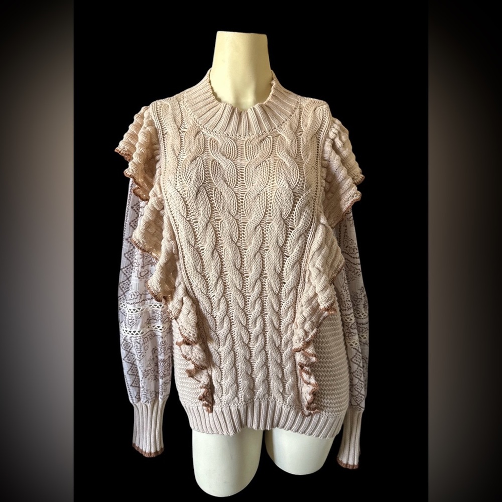 Fate Ruffle Knit Sweater Women size Large